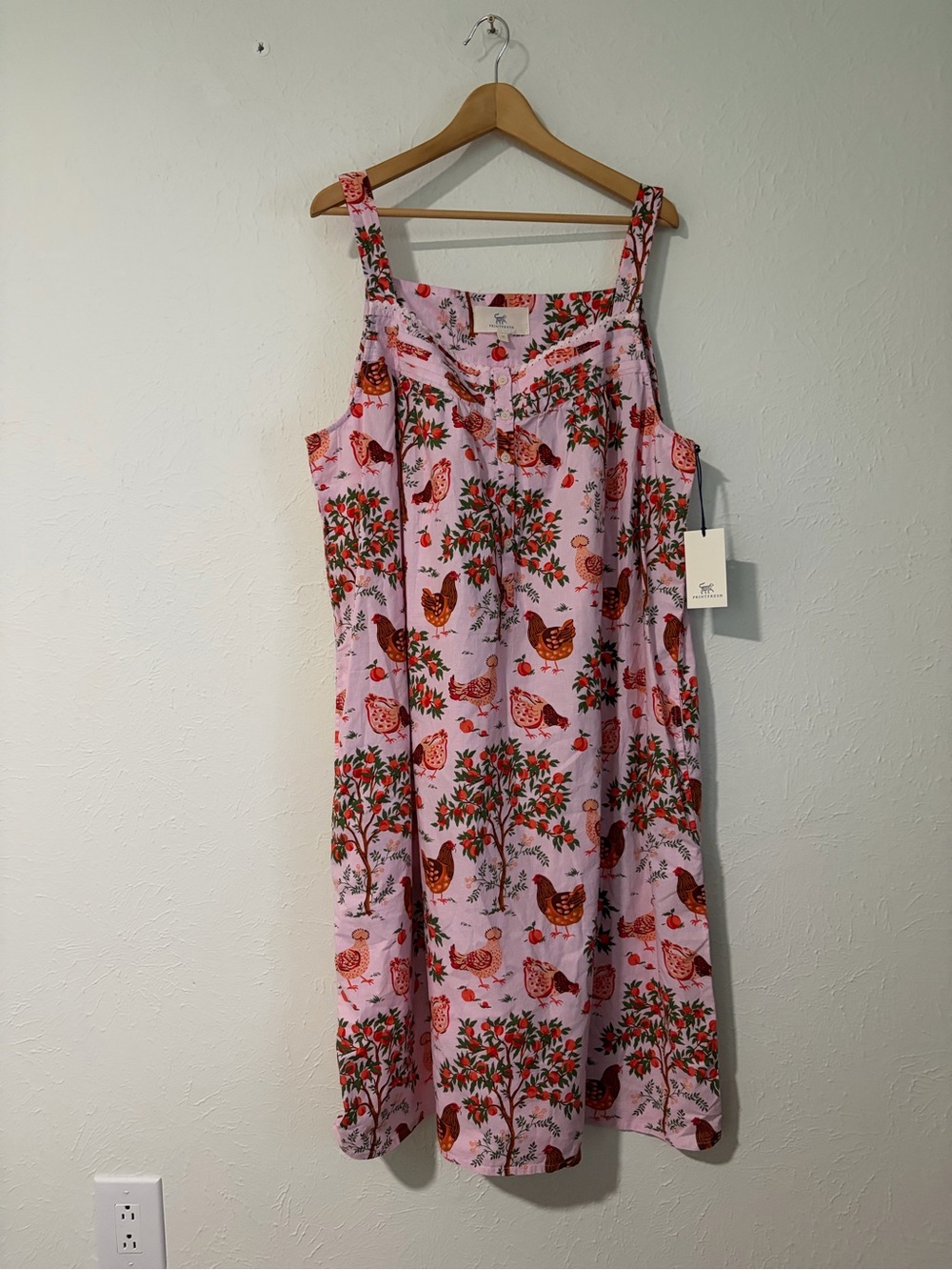 NWT Printfresh Woven Hen House Sleeveless Sweetheart Nightgown Size 1X